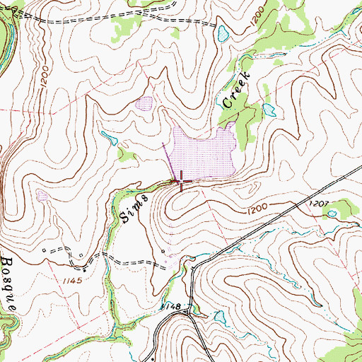 Topographic Map of Soil Conservation Service Site 19 Dam, TX