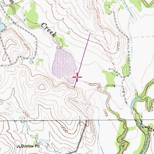 Topographic Map of Soil Conservation Service Site 17 Reservoir, TX
