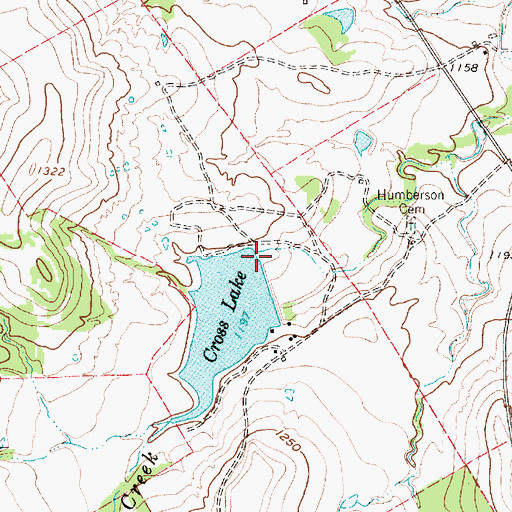 Topographic Map of Gross Dam, TX