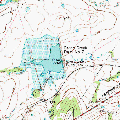 Topographic Map of Soil Conservation Service Site 7 Dam, TX