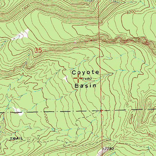 Topographic Map of Coyote Basin, CO
