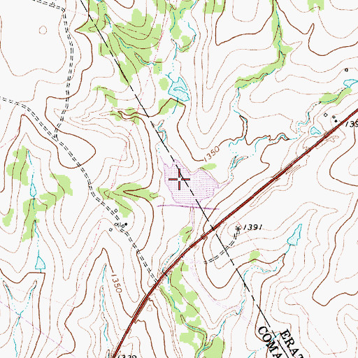 Topographic Map of Soil Conservation Service Site 25 Reservoir, TX