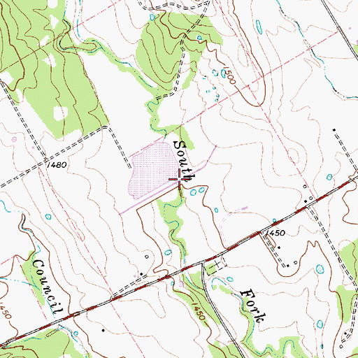 Topographic Map of Soil Conservation Service Site 8 Reservoir, TX