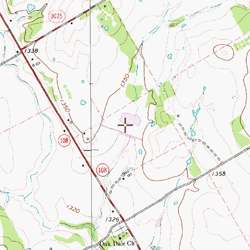 Topographic Map of Soil Conservation Service Site 5 Reservoir, TX