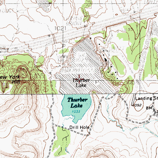 Topographic Map of Thurber Lake, TX