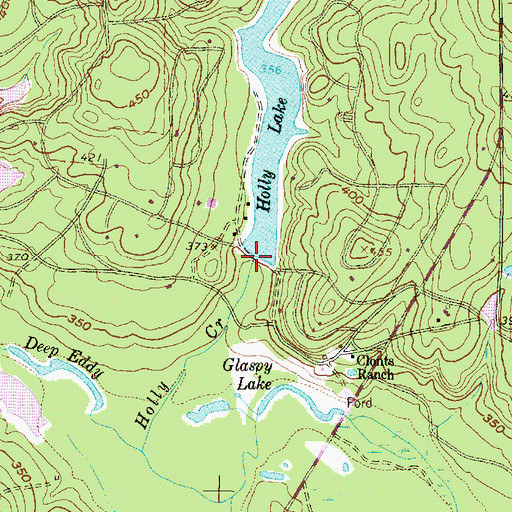 Topographic Map of Holly Lake Dam, TX