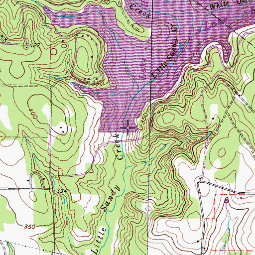 Topographic Map of Wood County Dam Number 3, TX