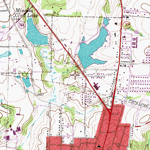 Topographic Map of Adkins Lake Dam, TX