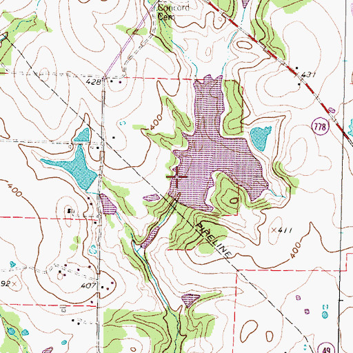 Topographic Map of Sundowner Lake Dam, TX