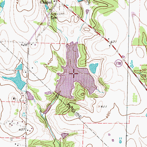 Topographic Map of Sundowner Lake, TX