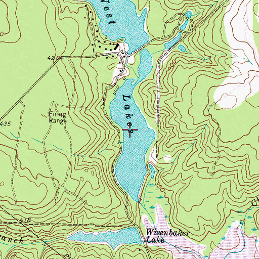 Topographic Map of Lower West Lake, TX