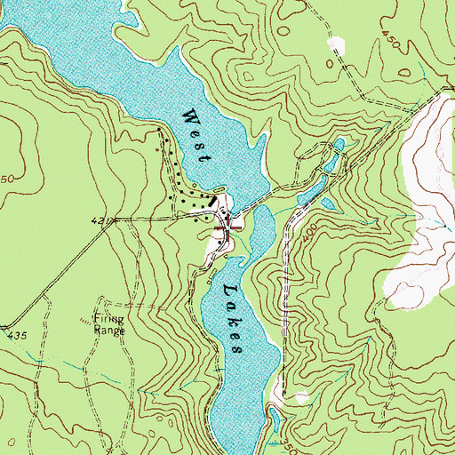 Topographic Map of Upper West Lake Dam, TX