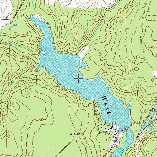 Topographic Map of Upper West Lake, TX