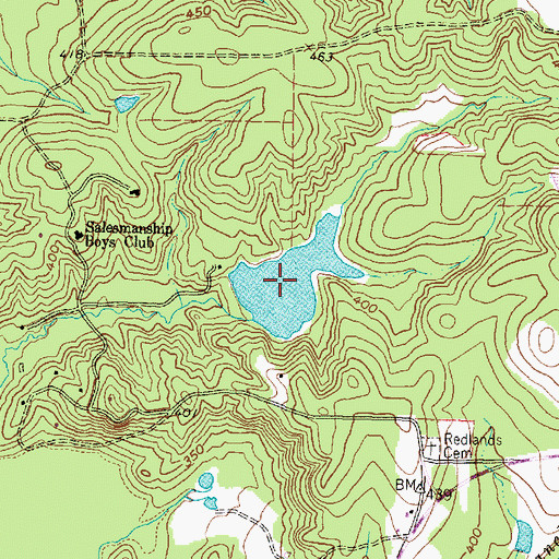 Topographic Map of Camp Lake, TX