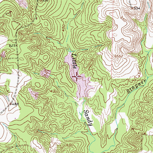 Topographic Map of Bobo Lake, TX