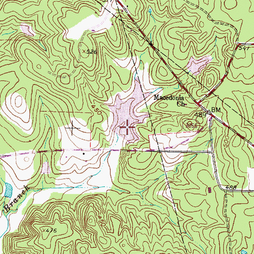 Topographic Map of Redland Acres Dam, TX