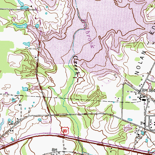 Topographic Map of Wood County Dam Number 2, TX