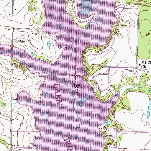Topographic Map of Lake Winnsboro, TX