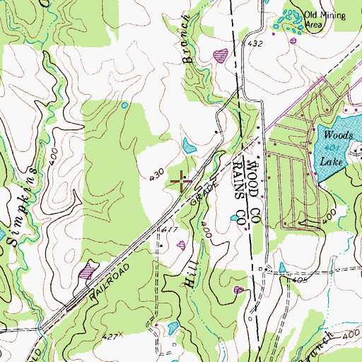 Topographic Map of Woods Lake Dam, TX