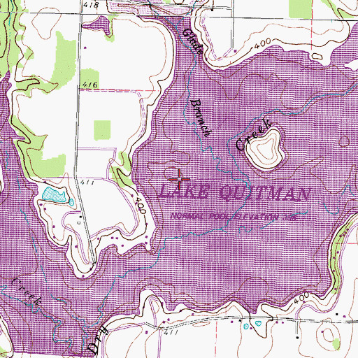 Topographic Map of Lake Quitman, TX