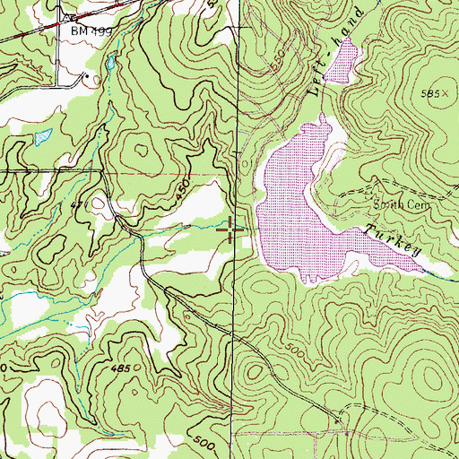 Topographic Map of Big Woods Spring Lake Dam, TX