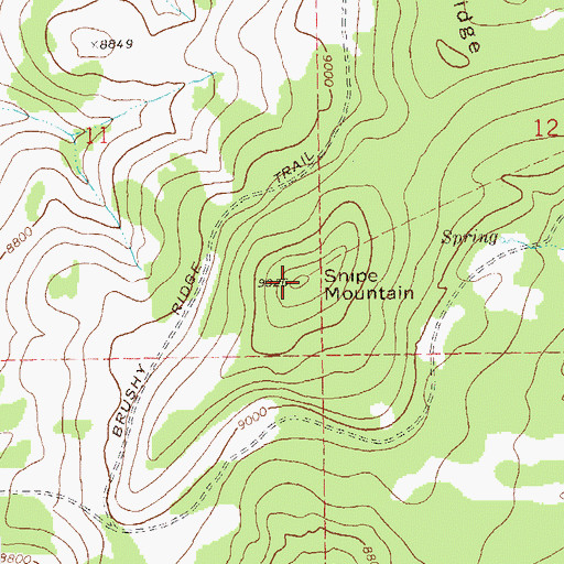 Topographic Map of Snipe Mountain, CO