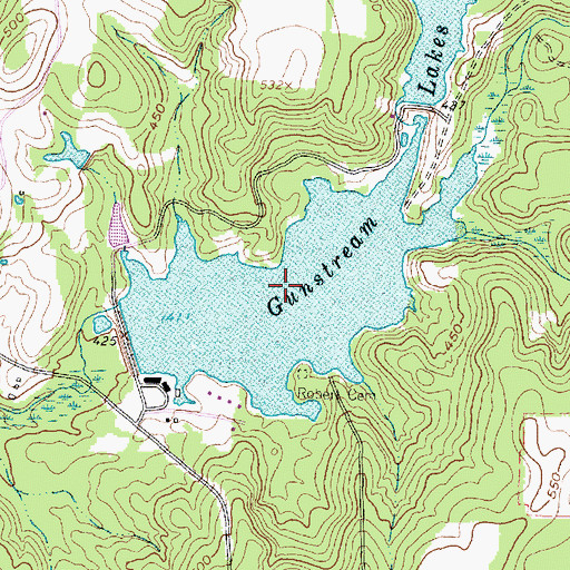Topographic Map of Gunstream Lake Number 1, TX