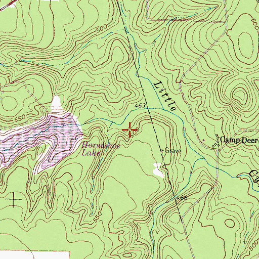 Topographic Map of Horseshoe Dam, TX