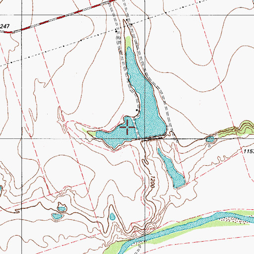 Topographic Map of Claud Ayres Reservoir, TX