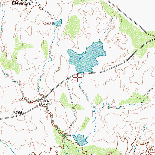 Topographic Map of Bitch Creek Reservoir Dam, TX