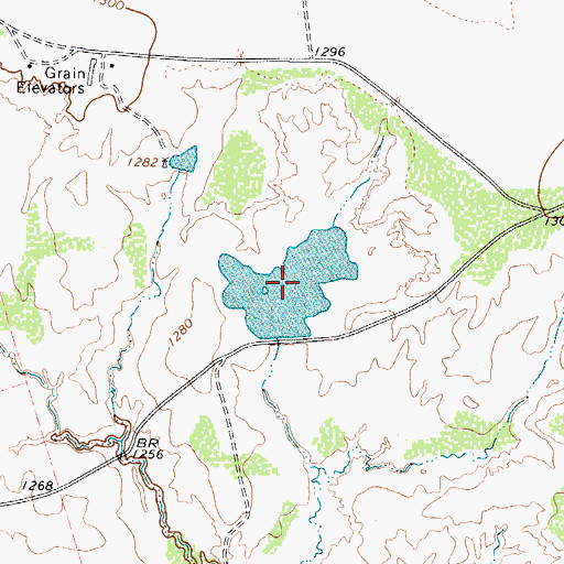 Topographic Map of Bitch Creek Reservoir, TX