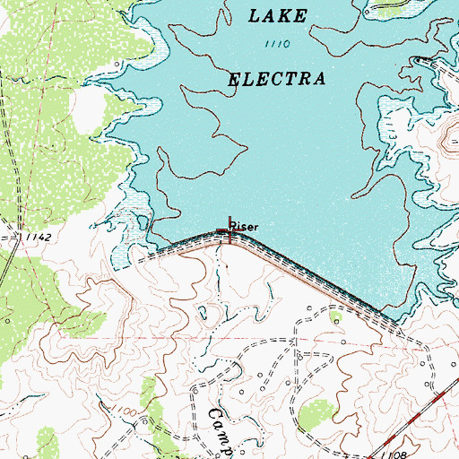 Topographic Map of Lake Electra Dam, TX