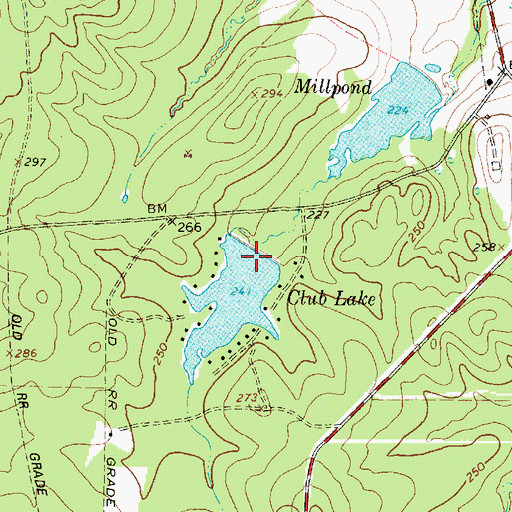 Topographic Map of Manning Club Lake Dam, TX