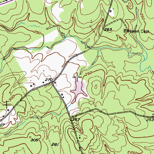 Topographic Map of Hans Lake Dam, TX