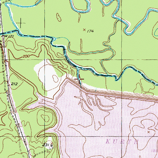 Topographic Map of Kurth Dam, TX