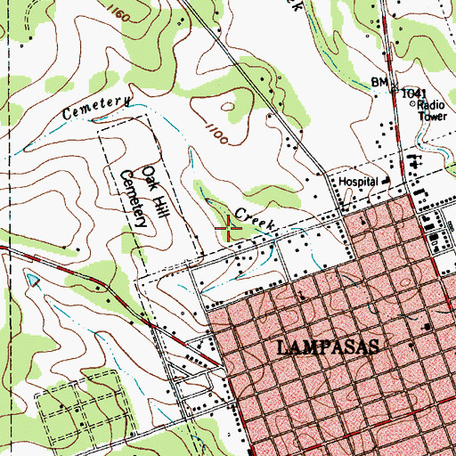 Topographic Map of Soil Conservation Service Site 9 Dam, TX