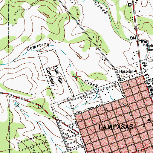 Topographic Map of Soil Conservation Service Site 9 Reservoir, TX