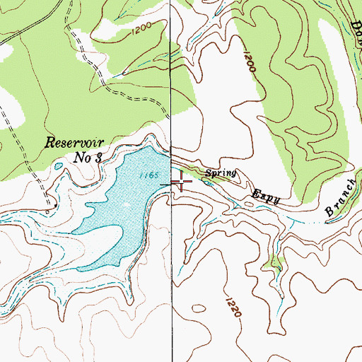 Topographic Map of Soil Conservation Service Site 3 Reservoir, TX