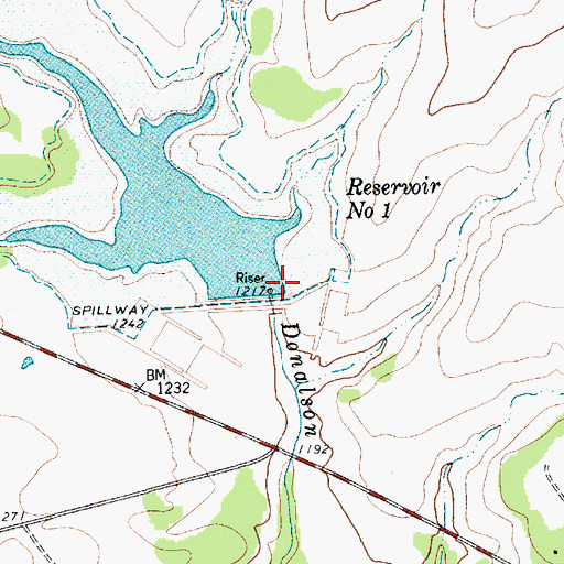 Topographic Map of Soil Conservation Service Site 1 Dam, TX