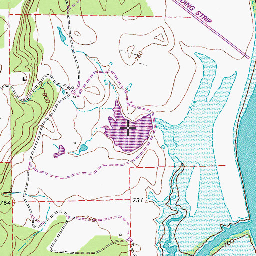 Topographic Map of Lewis Lake, TX