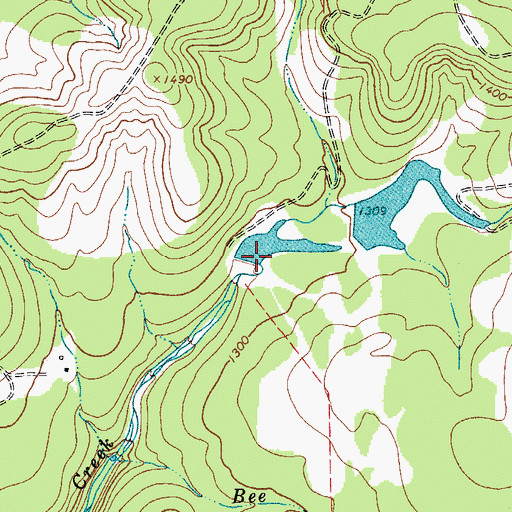 Topographic Map of Wildcat Dam, TX