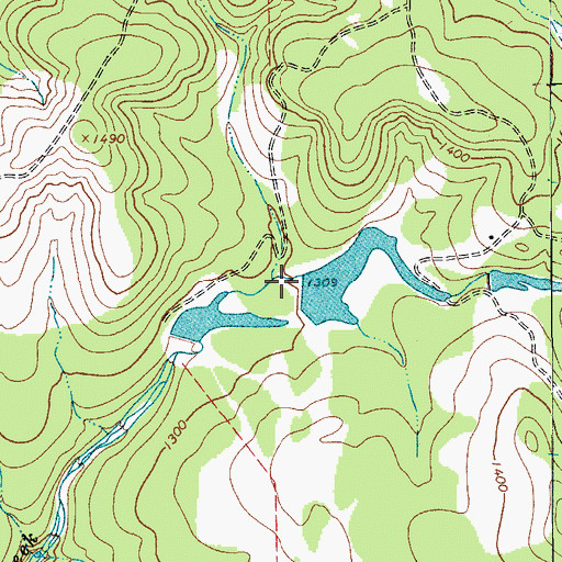 Topographic Map of Indian Dam, TX