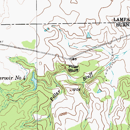 Topographic Map of Soil Conservation Service Site 4 Dam, TX