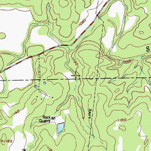Topographic Map of Soil Conservation Service Site 8 Reservoir, TX