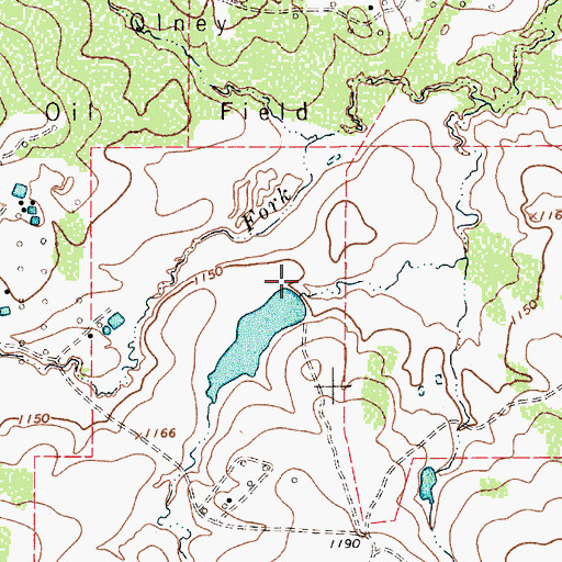 Topographic Map of Calvin Lake Dam, TX