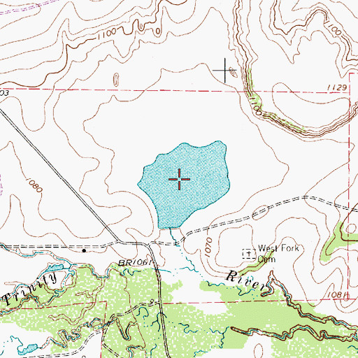 Topographic Map of Bridwell Lake, TX