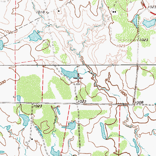 Topographic Map of C P Burton Dam, TX