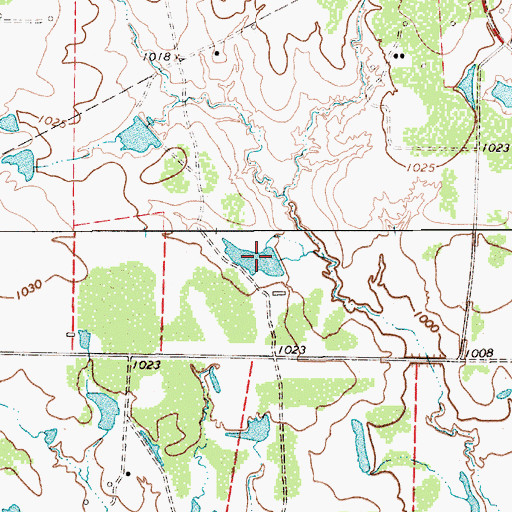 Topographic Map of Cp Burton Reservoir, TX