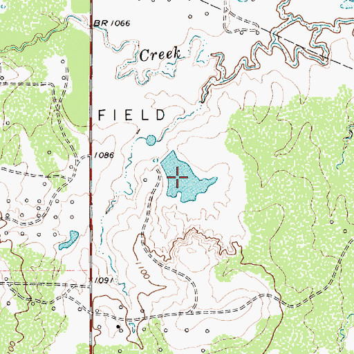 Topographic Map of Burnett Lake, TX