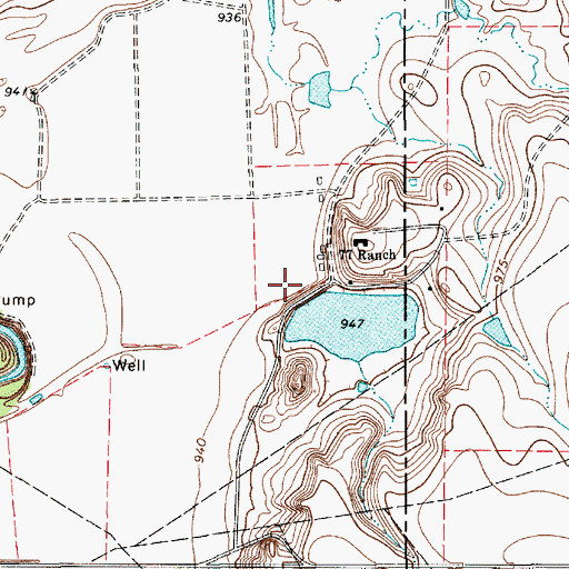 Topographic Map of Seventy-Seven Ranch Lake Dam, TX